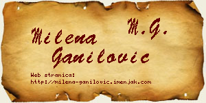 Milena Ganilović vizit kartica